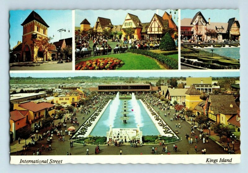 Vintage Kings Island Amusement International Street Cincinnati, OH Postcard #H