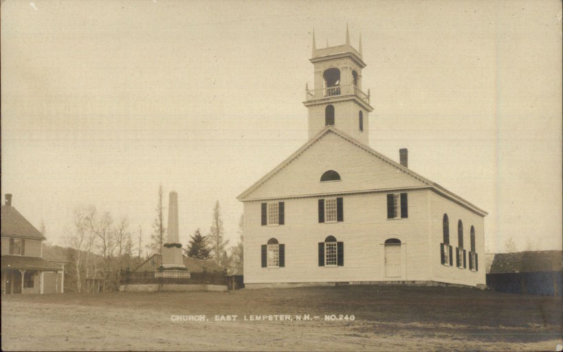 East Lempster NH Church c1920 Real Photo Postcard United States New