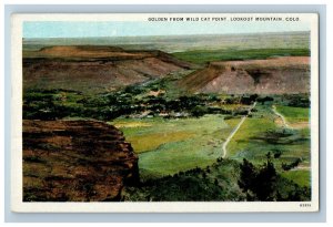 c1930's Golden From Wild Cat Point Lookout Mountain Colorado CO Antique Postcard