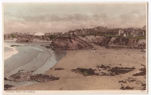 Cornwall; Newquay From Above Harbour PPC, c 1930's, Unposted 