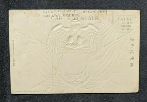 1908 USS Georgia BB15 US Navy Embossed Postcard Cover Sent from Japan