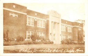 RPPC Oakley Consolidated School, Oakley, Kansas 1938 Vintage Postcard
