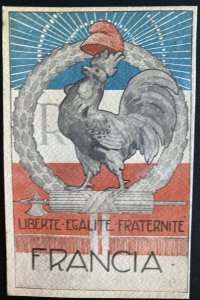 Mint Italy Picture Postcard WWI Patriotic Liberty Equality Fraternity