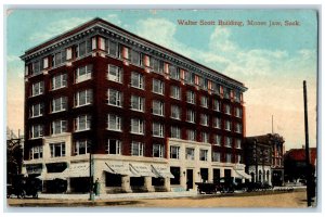 c1910 Walter Scott Building Moose Jaw Saskatchewan Canada Posted Postcard