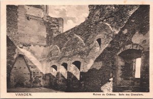 Luxembourg Vianden Ruines Du Chateau Salle Des Chevaliers Vintage Postcard 09.12