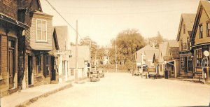 Deer Isle ME Storefronts Gas Pumps Old Cars,  3.5 x 6. 5 Real Photo Postcard