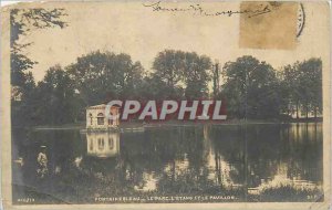 Old Postcard Fontainebleau Park The Pond and Pavilion