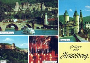 VINTAGE CONTINENTAL SIZE POSTCARD GREETINGS FROM HEIDELBERG GERMANY