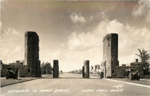 RPPC; Stone Entrance Gates to Camp Ripley, Little Falls MN National Guard C-655