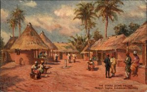 Sierra Leone Village British Empire Exhibition Wembley Textured TUCK Postcard