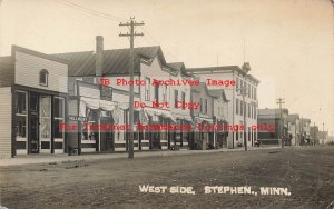 MN, Stephen, Minnesota, RPPC, West Side, Business Area, Photo