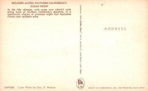 Postcard Breakers Along Southern California Ocean Front Surf Surge Tide Changes