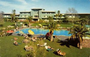 LAS VEGAS, NV Nevada  FLAMINGO HOTEL~Tropical Pool View  c1950's Chrome Postcard