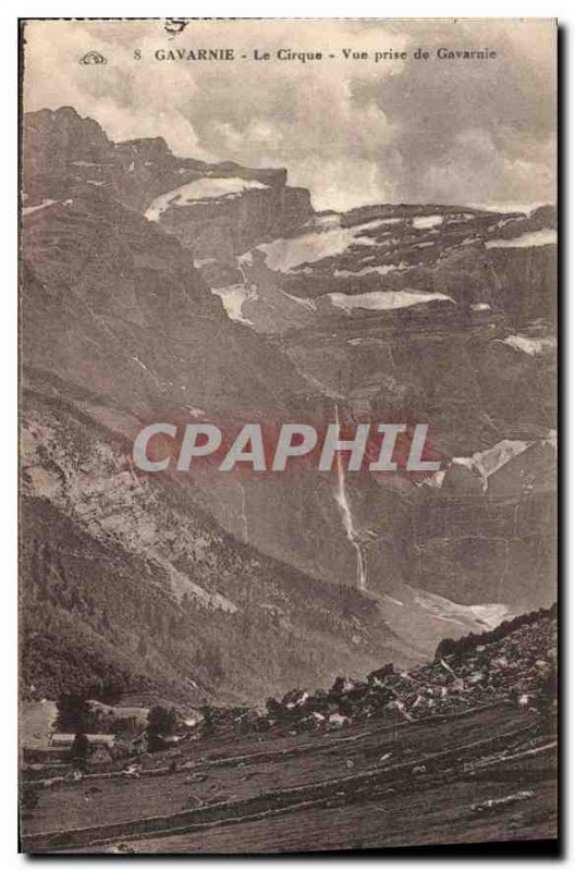 Old Postcard Gavarnie Cirque taking Gavarnie View