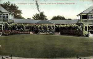 Newport Rhode Island RI Casino The Crescent View from Entrance c1910 Postcard