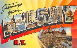 Greetings from, Albany New York Large Letter Unused 