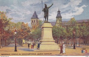 BORDEAUX, Gironde, France, 1900-1910s; Statue De Vercingetorix Allees Damour