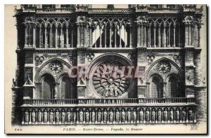 Old Postcard Paris Notre Dame Facade of Rosette