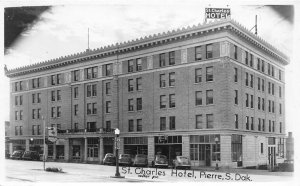 F83/ Pierre South Dakota Postcard RPPC c1940s St Charles Hotel Building