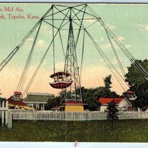 c1910s Topeka, Kans Vinewood Amusement Park Ride Circle Swing Postcard KS A84