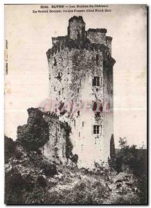 Old Postcard Elven Ruins of Chateau Le Grand Donjon seen Fosses (North East C...