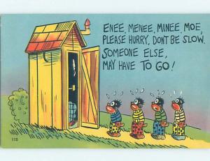 Linen black americana postcard ho4171