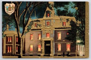 Dover Delaware~Front of State House~Gold Leaf Embossed~Vintage 1910 Postcard