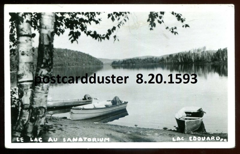 h4053 - LAC EDOUARD Quebec 1950s Le Lac au Sanatorium. Real Photo Postcard