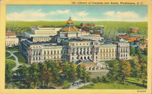 USA Library Of Congress and Annex Washington DC Linen Postcard 07.46