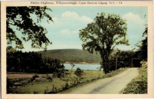 Motor Highway, Whycocomagh, Cape Breton Island Nova Scotia Vintage Postcard M26