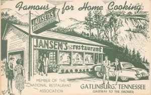 J77/ Gatlinburg Tennessee Postcard c1940s Jansens Restaurant  139