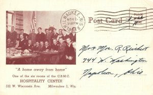 Vintage Postcard 1944 C.B.M.C. Hospitality Center Wisconsin Avenue Milwaukee WI