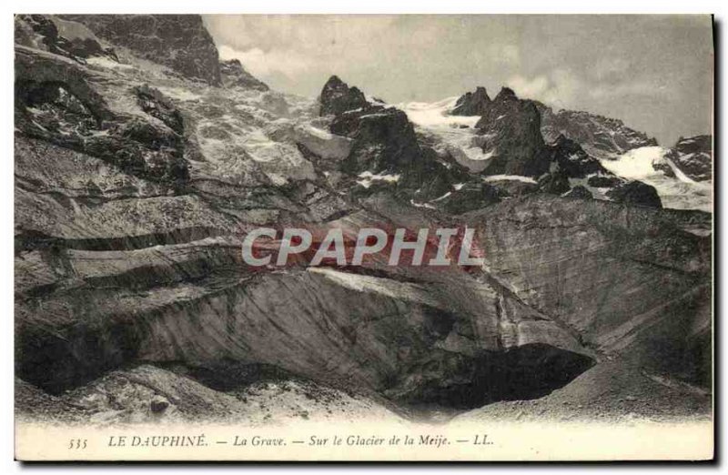 Old Postcard The Dauphine La Grave On The Glacier De La Meije