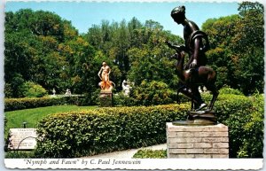 M-46025 Nymph and Fawn and the gilt bronze Dionysus Brookgreen Gardens S C