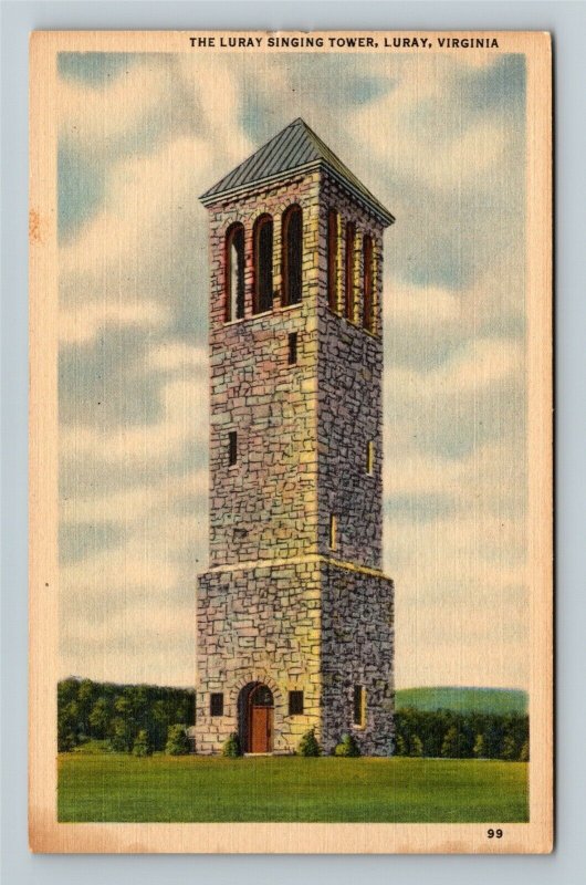 Luray, VA-Virginia, Singing Tower, Linen Postcard