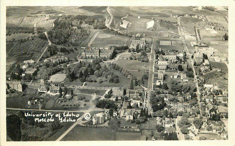 Birdseye Moscow Idaho University of Idaho 1940s Postcard 4791