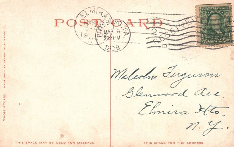 Vintage Postcard 1908 View From Mount Washington Pittsburg Pennsylvania Detroit