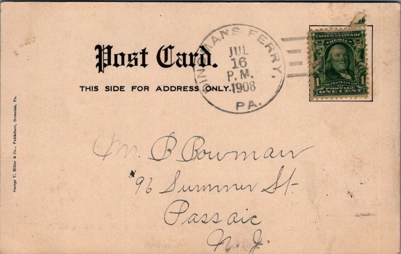 Postcard On the Upper Delaware Dingmans PA 1908