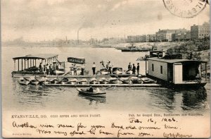 Vtg Evansville IN Ohio River Front Boat Harbor 1906 Raphael Tuck View Postcard