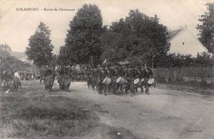Rolampont France Route de Chaumont Parade Scene Antique Postcard (J38433)