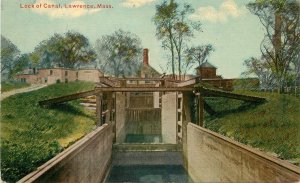 Postcard Massachusetts Lawrence Lock of Canal Smith 23-4173