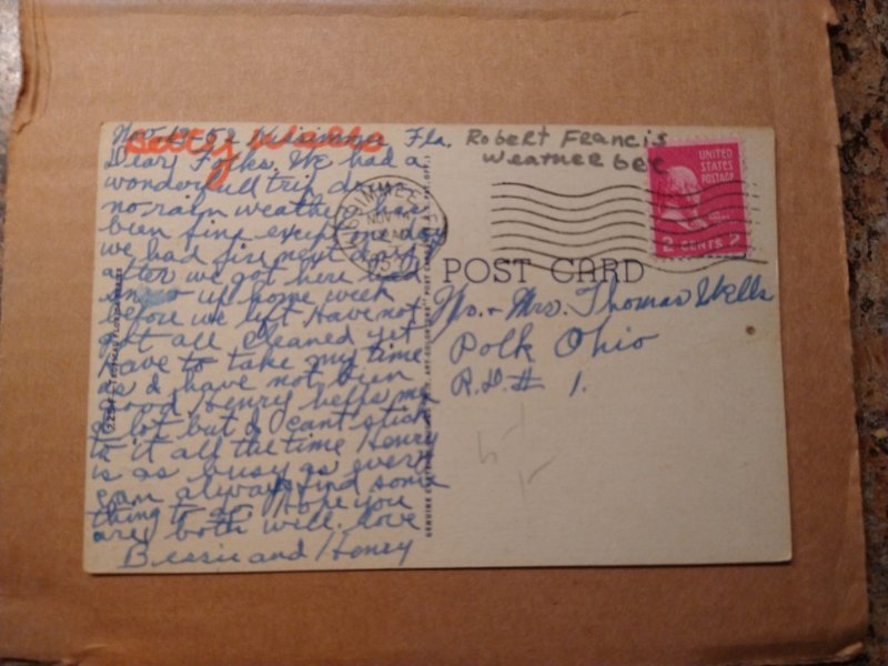 1940s Azalea Time in Florida Cypress Gardens Linen Postcard