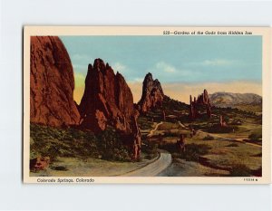 Postcard Garden of the Gods from Hidden Inn, Colorado Springs, Colorado