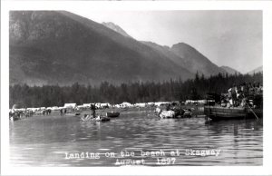 Alaska Landing on the Beach at Skagway as Seen August 1897 c1940s Postcard Y8