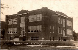 Real Photo Postcard Parochial School in Pierz, Minnesota~135920
