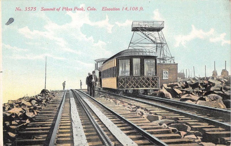 br105963 summit of pikes peak elevation colorado train railway