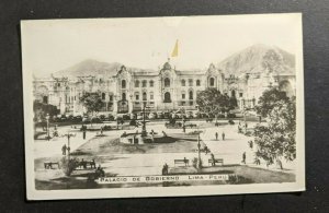 Vintage Palacio de Gobierno Lima Peru RPPC Cover to PA USA