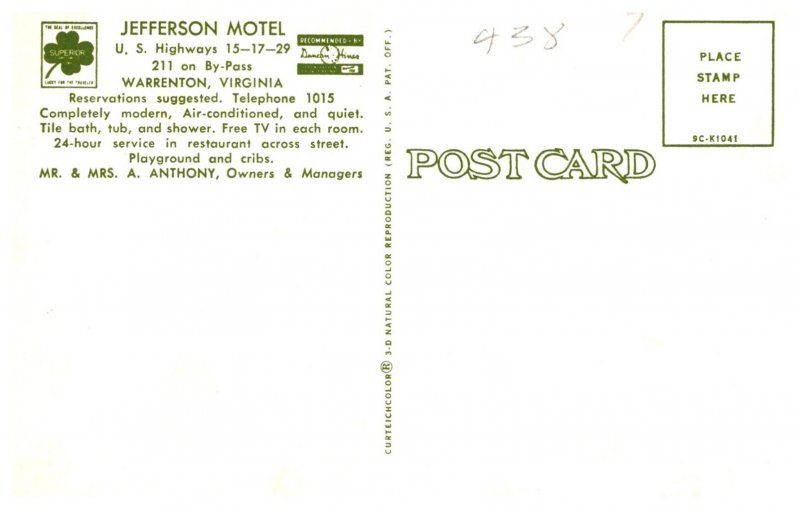 Virginia    Warrenton Jeffrson Motel