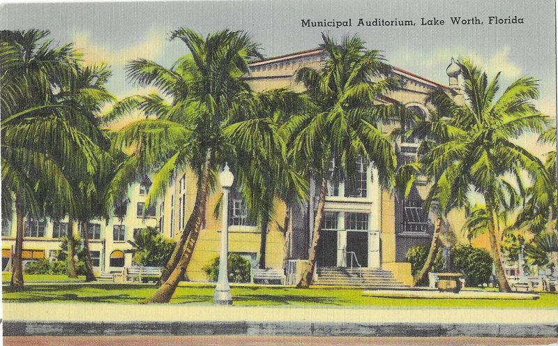 Municipal Auditorium Lake Worth Florida Mailed 1941