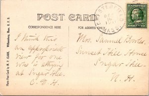 RPPC Small Rustic Building, Postmarked Chester MA to Sugar Hill NH Postcard I13